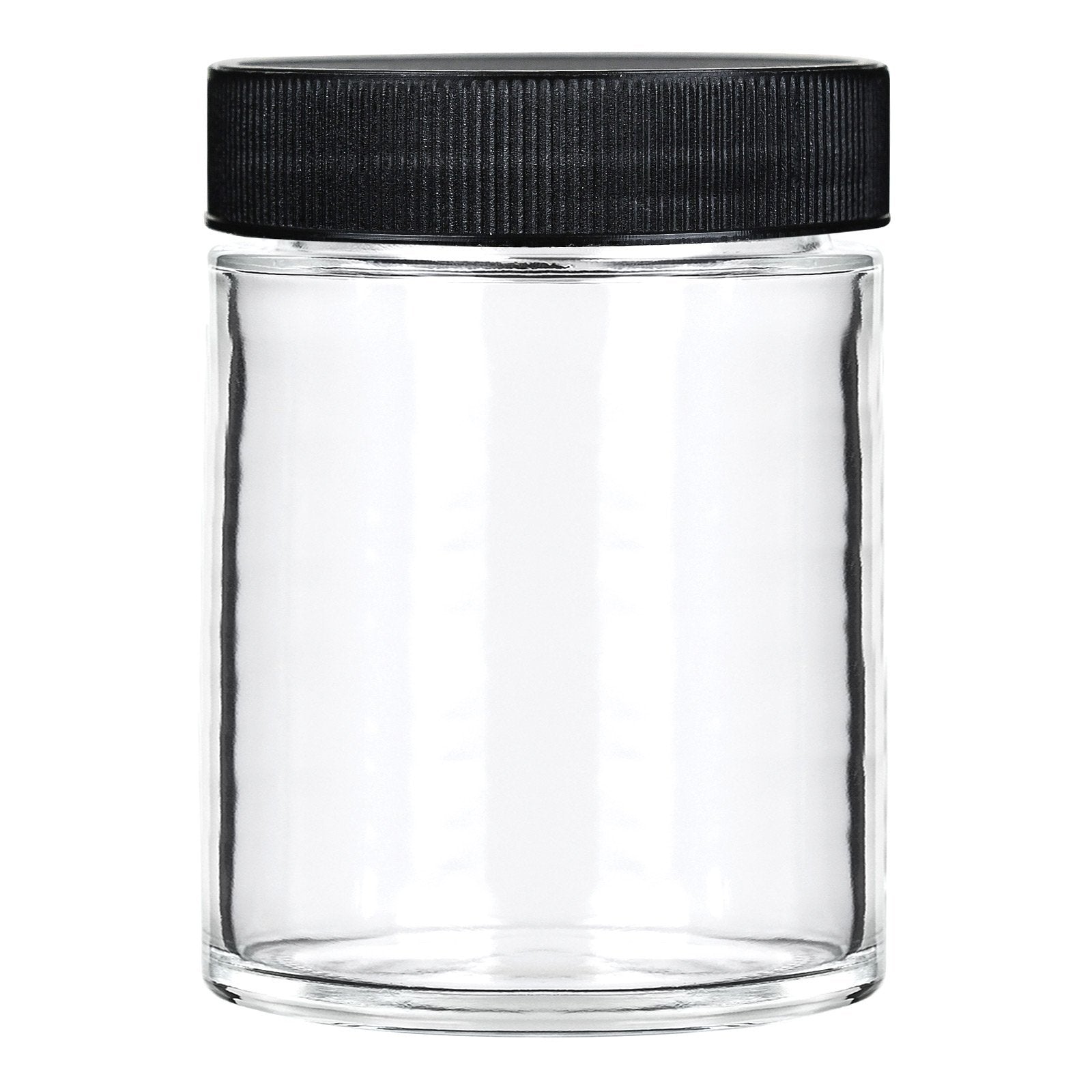 18oz Glass Jars with Black Caps - 28 Grams - 48 Count at Flower Power Packages