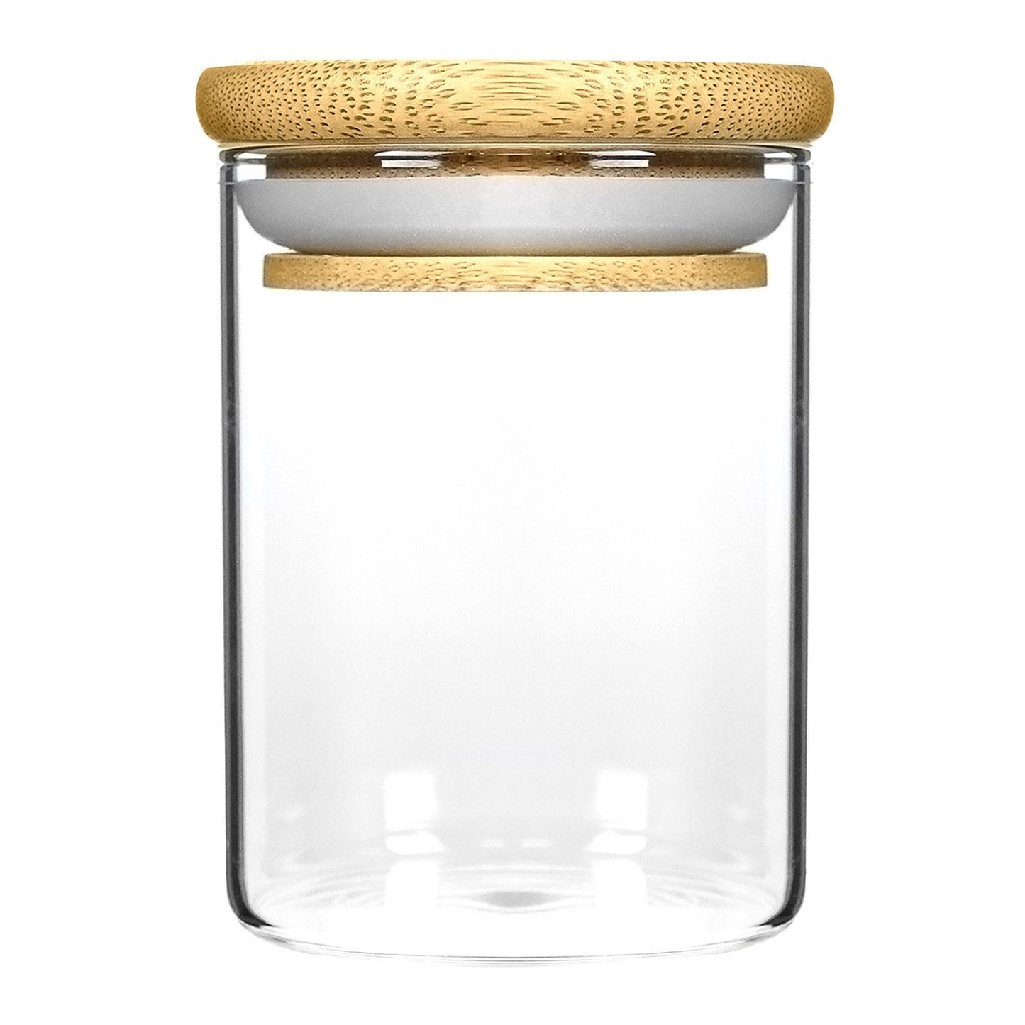 18oz Wood Lid Suction Glass Jars - 28 Grams 40 Count at Flower Power Packages