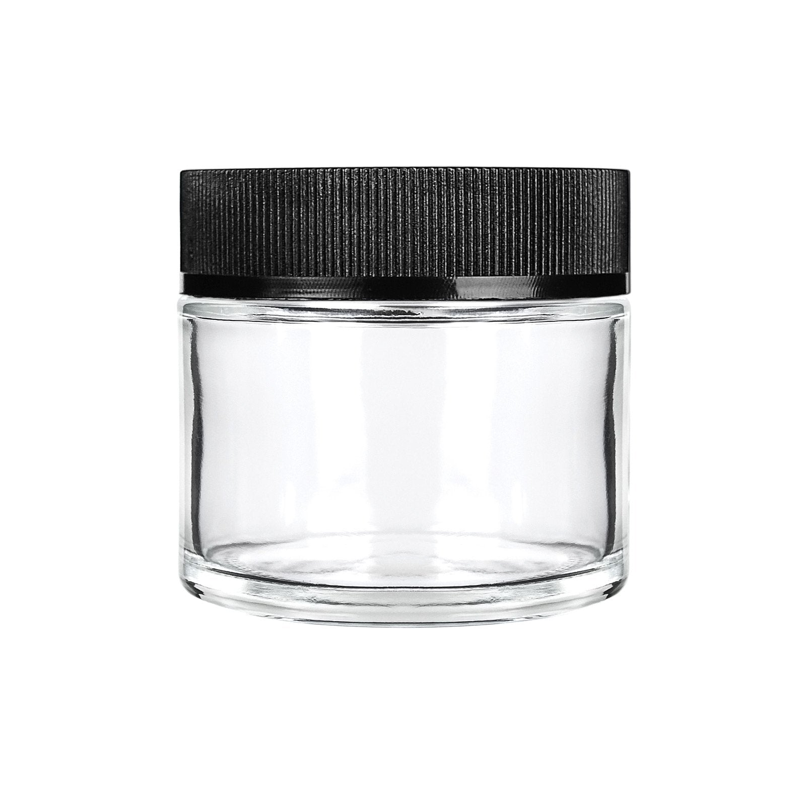 2oz Child Resistant Glass Jars with Black Caps - 3.5 Grams 200 Count at Flower Power Packages