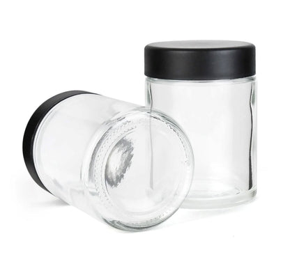 4oz Child Resistant Glass Jars w/Black Caps 7 Grams 1 COUNT Sample Flower Power Packages 