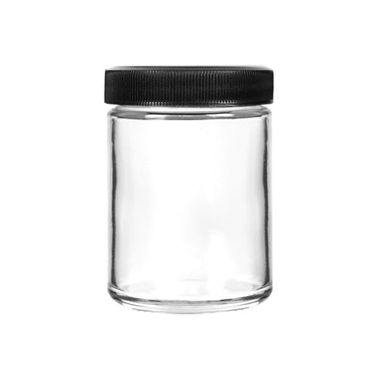 4oz Glass Jars with Black Caps - 7 Grams - 120 Count at Flower Power Packages