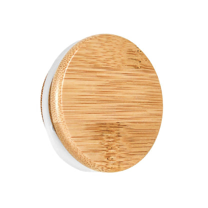 4oz glass jar Wood Lid at flower power packages