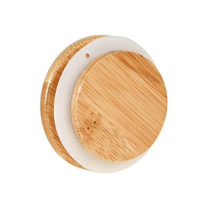 4oz bamboo wood lid glass jars