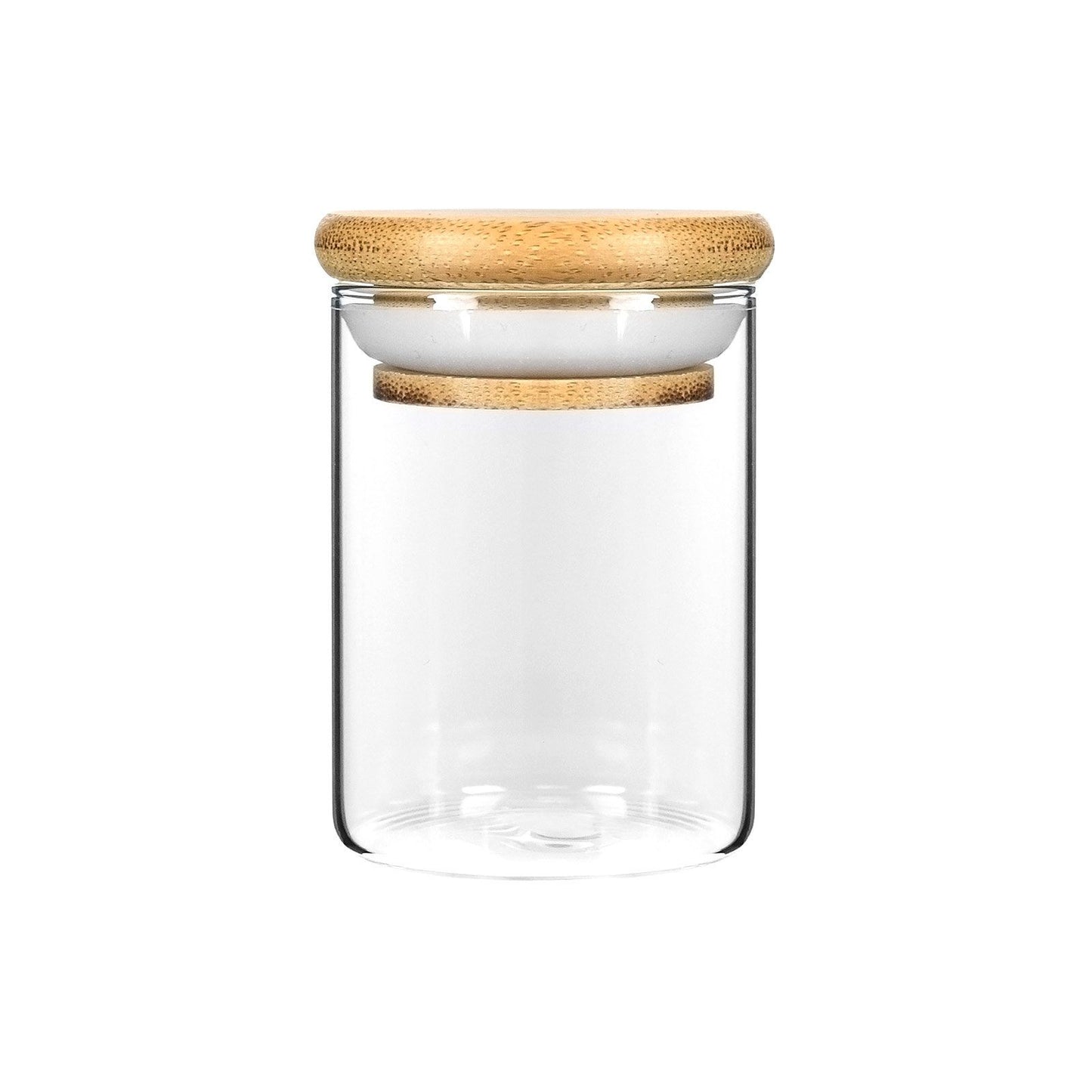 4oz Wood Lid Suction Glass Jars - 7 Grams 120 Count at Flower Power Packages