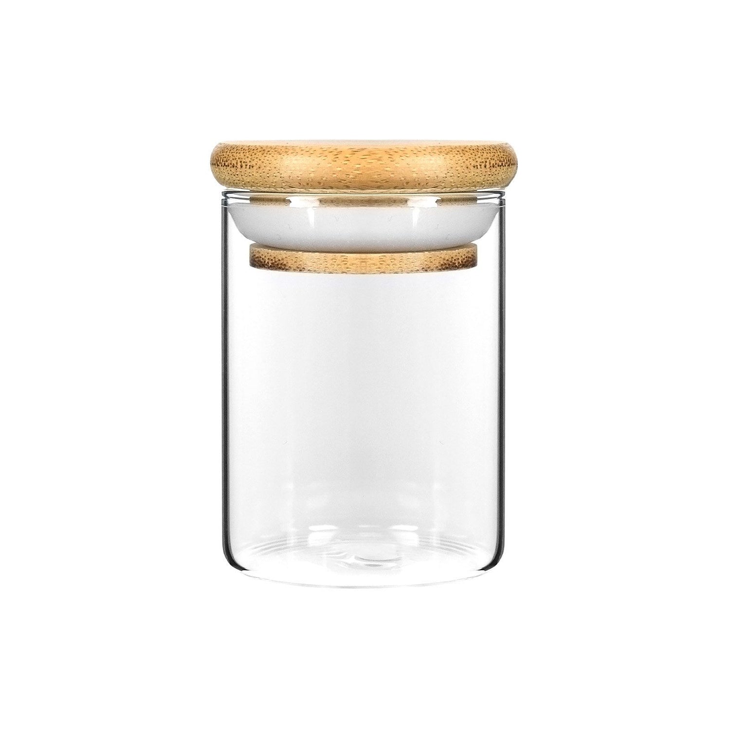 4oz Wood Lid Suction Glass Jars - 7 Grams 120 Count at Flower Power Packages