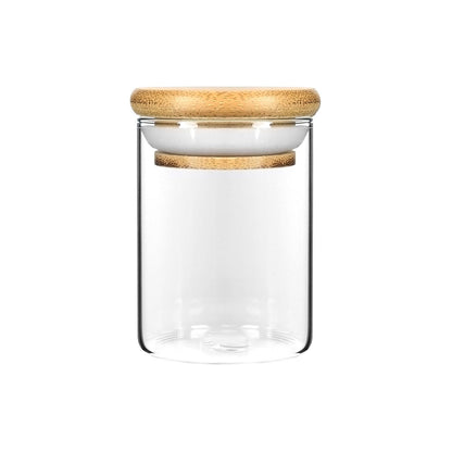 4oz Wood Lid Suction Glass Jars - 7 Grams 120 Count at Flower Power Packages