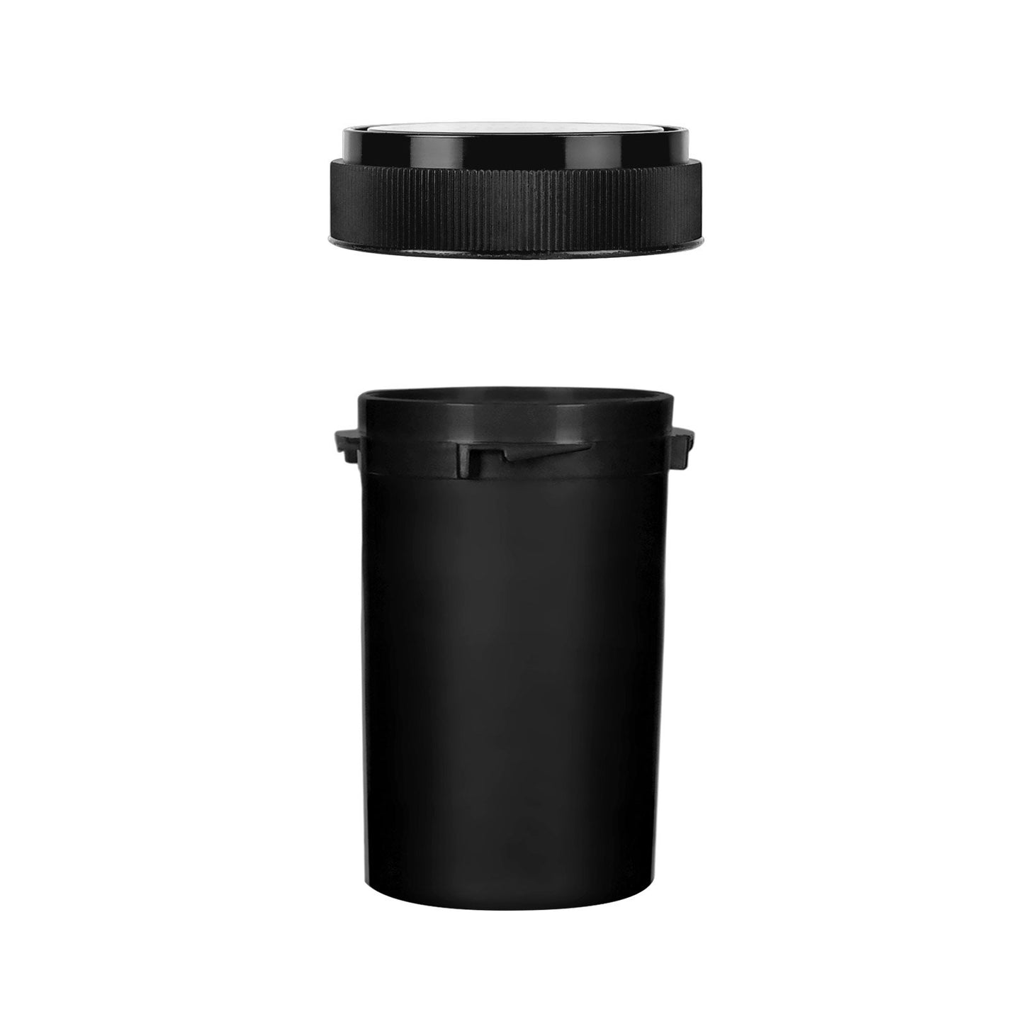 Opaque Black 20 Dram Reversible Cap Vials for Medical Pharmacies & Dispensaries at Flower Power Packages