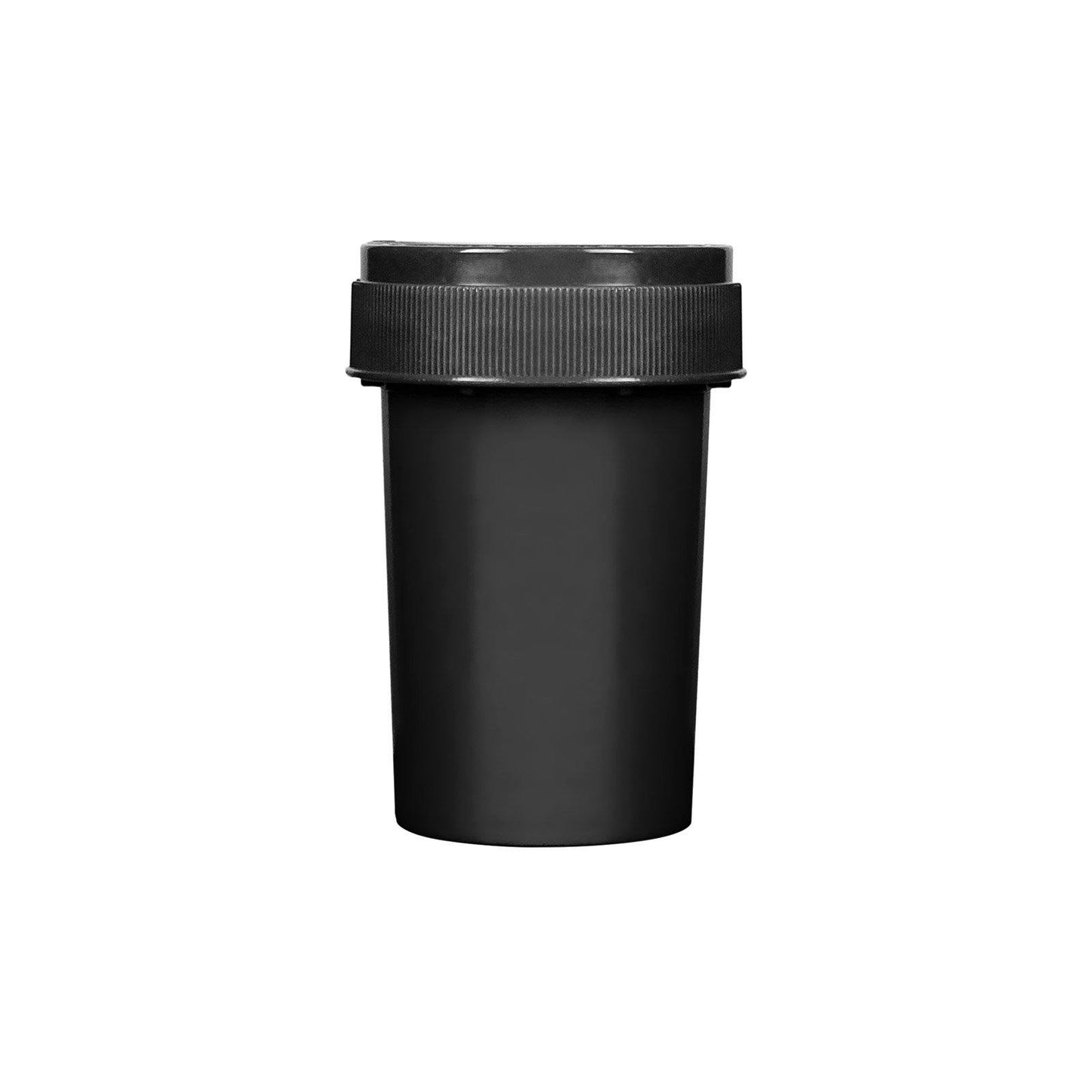 Opaque Black 20 Dram Reversible Cap Vials for Medical Pharmacies & Dispensaries at Flower Power Packages