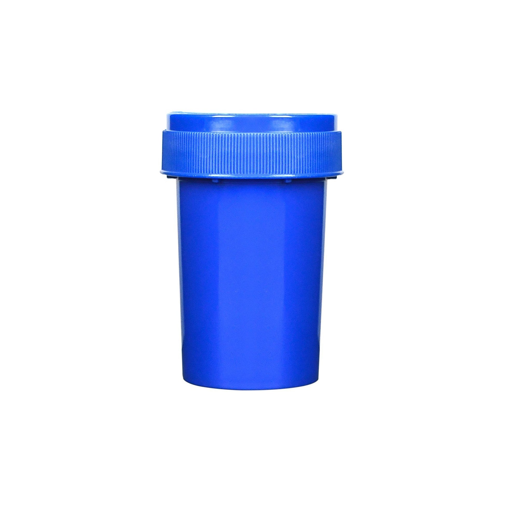 Opaque Blue 20 Dram Reversible Cap Vials for Medical Pharmacies & Dispensaries at Flower Power Packages