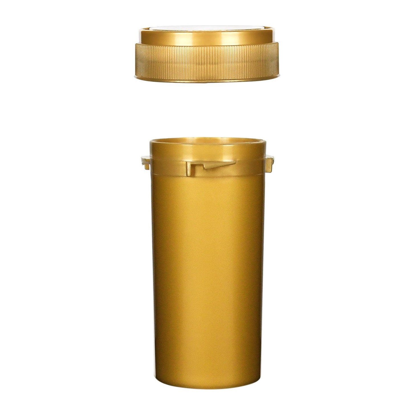 Opaque Gold 40 Dram Reversible Cap Vials for Medical Pharmacies & Dispensaries at Flower Power Packages