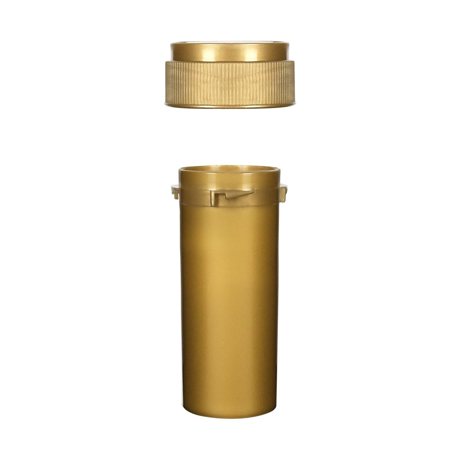 Opaque Gold 8 Dram Reversible Cap Vials for Medical Pharmacies & Dispensaries at Flower Power Packages